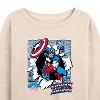Women's - Marvel - Captain America Comic Book Panels Lightweight French Terry Wide Neck Long Sleeve Shirt - 2 of 4