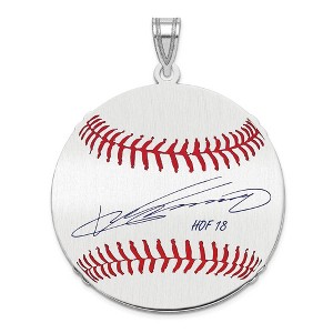 Black Bow Jewelry Sterling Silver Vladimir Guerrero Signature LG Enamel Baseball Pendant - 1 of 4