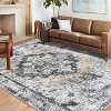 Washable Area Rug Vintage Floral Boho Throw Rug with Non-Slip Backing Stain Resistant Low-Pile Soft Carpet for Living Room Bedroom - 2 of 4