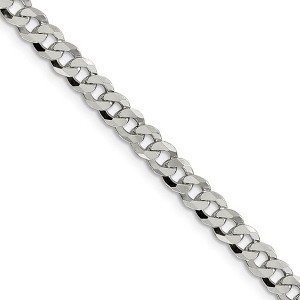 Black Bow Jewelry 5mm, Sterling Silver, Solid Beveled Curb Chain Necklace - 1 of 4