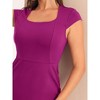 Hobemty Women's Work Square Neck Cap Sleeve Midi Sheath Pencil Dresses - 4 of 4