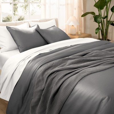 400 Thread Count Organic Cotton Sateen Duvet Cover and Sham Set by Bare Home
