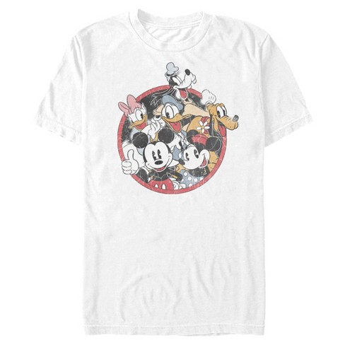 Men's Mickey & Friends Retro Group Shot T-shirt - White - Medium : Target