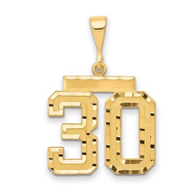 Black Bow Jewelry 14K Yellow Gold, Varsity Collection, Medium D/C Pendant Number 30