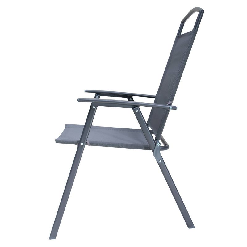 4pc Patio Steel Folding Arm Chairs Gray - Crestlive Products, 6 of 11