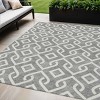 Gray And Ivory Geometric Washable Indoor Outdoor Area Rug - 2 of 4