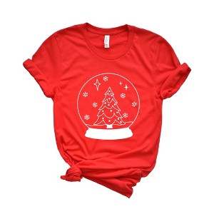 Simply Sage Market Women's Christmas Snow Globe Short Sleeve Graphic Tee - 1 of 3