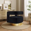 LuxenHome Upholstered Black Velvet Open Back Club Chair with Gold Base - image 3 of 4