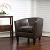 28.75" Faux Leather Contemporary Club Chair with Tapered Birch Wood Legs, Plush Upholstery, and Curved Backrest - 4 of 4