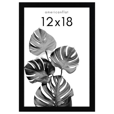Americanflat 12x18 Picture Frame - Composite Wood and Plexiglass Cover - Black