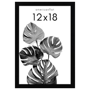 Americanflat 12x18 Picture Frame - Composite Wood and Plexiglass Cover - Black - 1 of 4