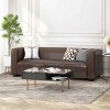 3 Seater Sofa for Living Room, Tuxedo Arm Design Sofa with Smooth Finish, Upholstered PU Leather Couch with Birch Wood Legs-Coolbibila - 2 of 4