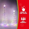 Joyfy 3 Packs Christmas Spiral Tree Yard Light Outdoor Decoration, 218 LED Lights with Stakes for Xmas Party Indoor Outdoor Garden Holiday Decoration - 4 of 4