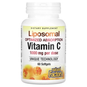Natural Factors Liposomal Vitamin C, 1,000 mg, 60 Softgels (500 mg per Softgel) - 1 of 2