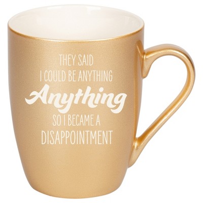 100 North Vegas Gold Metallic Finish, 10 Ounce, Comfortably Fits Your Hands, New Bone China Coffee Tea Cup Mug, They Said I Could Be Anything, So I