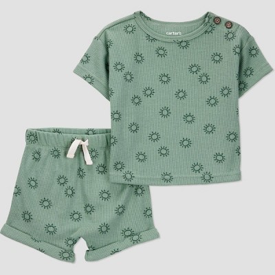 Carter's Just One You®️ Baby Boys' Suns Thermal Top & Bottom Set - Green