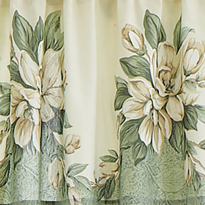 Sage Leaf Pattern Cotton Polyester Rod Pocket Curtains