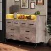 homfan Dresser TV Stand, Dresser for Bedroom Entertainment Center With Storage 8 Drawers Wooden Dressers With Open Space Wide Drawers for Living Room - 3 of 4