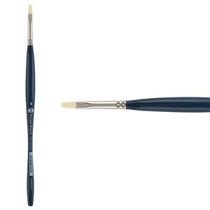 Borciani e Bonazzi Unico Bianco Synthetic Series 831 Paint Brush, Flat 4 - Acrylic, Oil, Gel, Impasso Painting - Ergonomic Handle, Cruelty-Free, Brass - 1 of 4