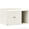 Cat Litter Box Enclosure, Hidden Washroom Furniture with Scratching Mat, Cat Hole, Indoor Pet House, 32" x 21" x 20", Distressed White - 4 of 4