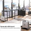 Aheaplus L-Shaped Desk with File Drawer, Reversible Computer Desk with Power Outlet and LED Strip, Corner Writing Desk with Monitor Stand - 4 of 4