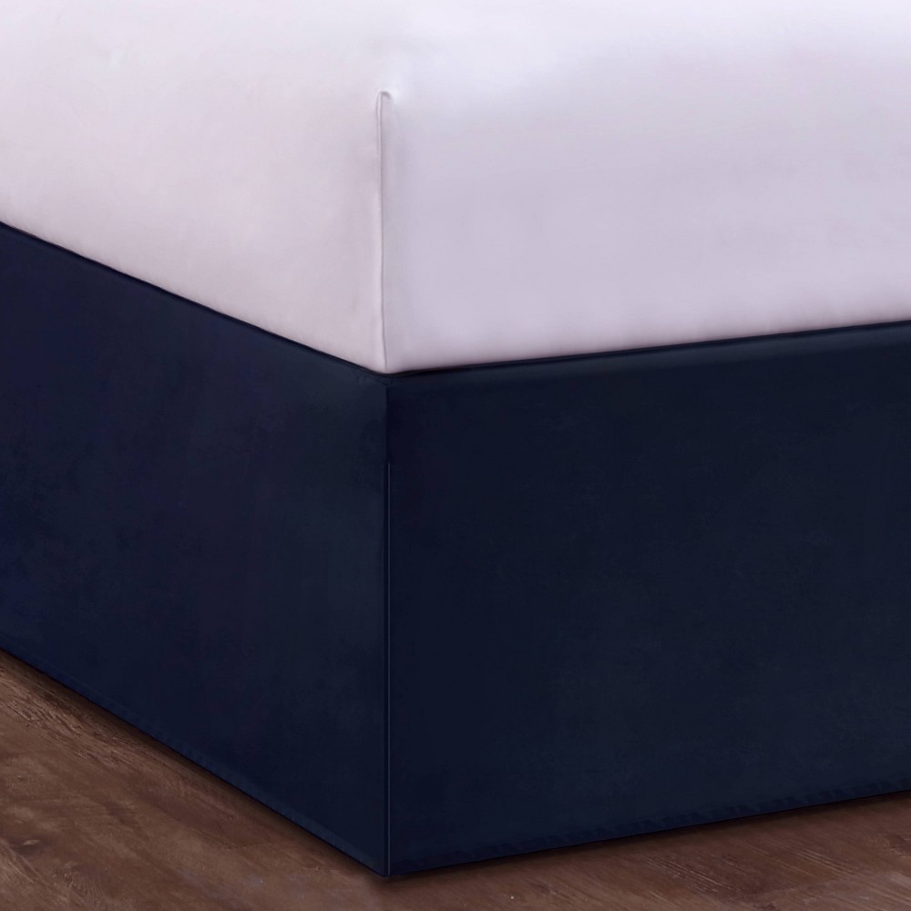 Photos - Bed Linen Navy Tailored Microfiber 14" Bed Skirt (Twin)