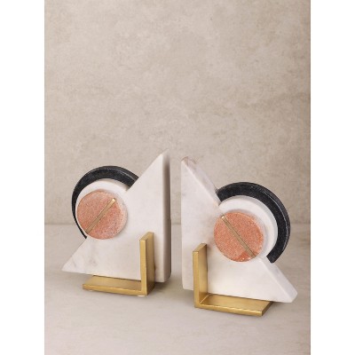 Radiant Marble Bookends, Set of 2