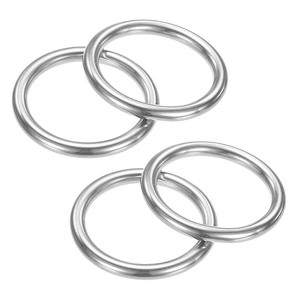 Unique Bargains 316 Stainless Steel Multi-Purpose Welded Heavy Duty O Rings for Crafts Silver - 1 of 4