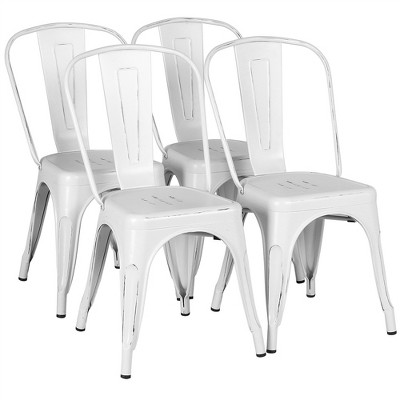 Yaheetech Pack of 4 Stackable Classic Metal Dining Chair for Indoor Outdoor