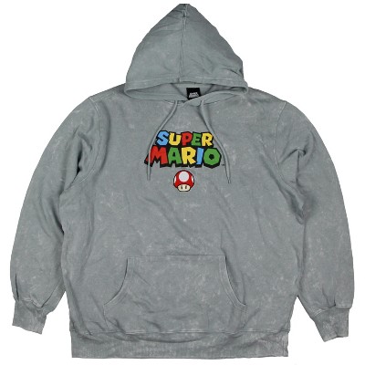 Nintendo Men's Super Mario Embroidered Super Mushroom Pullover Hoodie