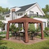 Aghana Digitals Coffee 9.7'x9.7' Gazebo Replacement Canopy with 2-Tier Roof, 8 Drainage Holes & - 2 of 4