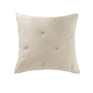 Andre cotton gauze embroidered Euro Sham - 26x26 - Taupe - 1 of 4