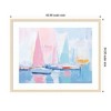 Kate and Laurel Framed Art Abstract Sailboat Harbor Landscape by The Creative Bunch Studio, 42x34, Woodgrain Stripe Blonde - 2 of 4