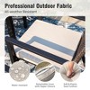 Captiva Designs 9pc Spacious Slat-top Square Metal Table with Umbrella Hole & Armrest Rattan Chairs with Cushions - 4 of 4