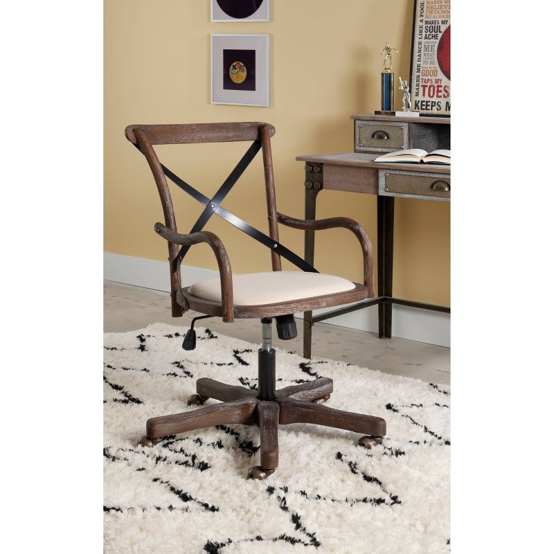 Carson Boho Cafe Style Office Chair Gray - Linon, 3 of 11