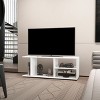 Syemin TV Stands and Consoles Bright  TV Rack White Open Storage Ideal for Light Filled Rooms Keeps Items Accessible, White, 49.61"*15.35"*3.15" - 2 of 4