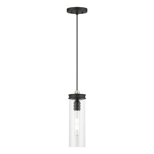 Livex Lighting Devoe 1 - Light Pendant in  Black/Brushed Nickel - 1 of 4