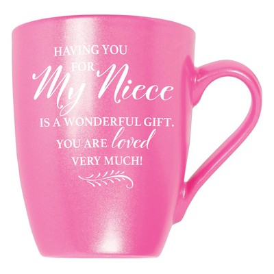 Elanze Designs My Niece You Are Loved Princess Pink 10 ounce New Bone China Coffee Cup Mug