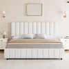 Linen Upholstered Bed Frame with 4 Storage Drawers, Adjustable Headboard, Sturdy Wooden Slats, No Box Spring Required - 3 of 4
