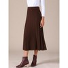 INSPIRE CHIC Women's Casual Vintage High Waist A Line Pleated Knit Midi Skirts - 3 of 4
