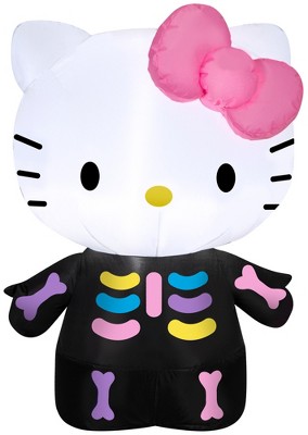 Gemmy Airblown Inflatable Hello Kitty Neon Skeleton Sanrio, 3 ft Tall, Multi