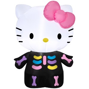 Gemmy Airblown Inflatable Hello Kitty Neon Skeleton Sanrio, 3 ft Tall, Multi - 1 of 4