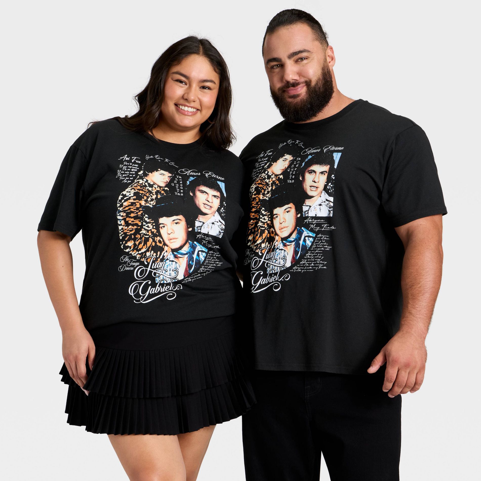 Latino Heritage Month Adult Graphic Juan Gabriel Short Sleeve T-Shirt - Black