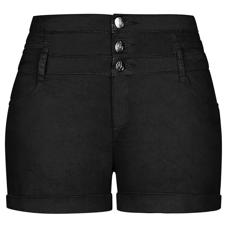 Women's Plus Size Short Hi Waist Corset Waistband Short - black | CITY CHIC, 4 of 10