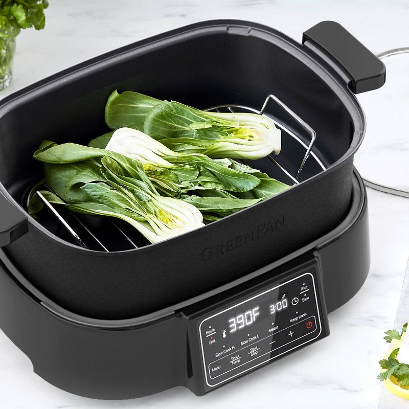 GreenPan PFAS-Free Nonstick 7-in-1 Slow Cooker, Skillet, Grill &#38; More, 3 of 7