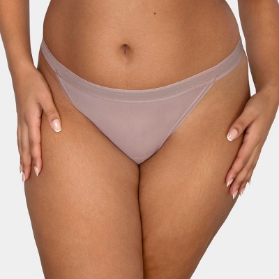 Shape White Burnt Mesh Thong, Curve