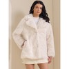 INSPIRE CHIC Women's Faux Fur Fluffy Long Sleeve Lapel Winter Outerwear Coat - 3 of 4