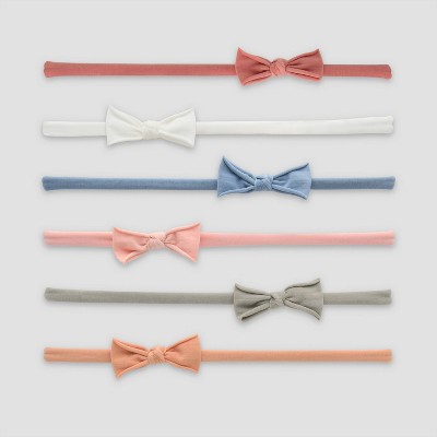 Image of Carter's Just One You®️ Baby 6pk Nylon Bow Headwrap - 0-12M