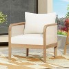 Christopher Knight Home Linksy Modern Patio Acacia Club Chair Water Repellent Cushion - 2 of 4