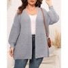Womens Plus Size Cardigan Sweaters Long Sleeves Open Front Chunky Knit Casual Jackets - 4 of 4